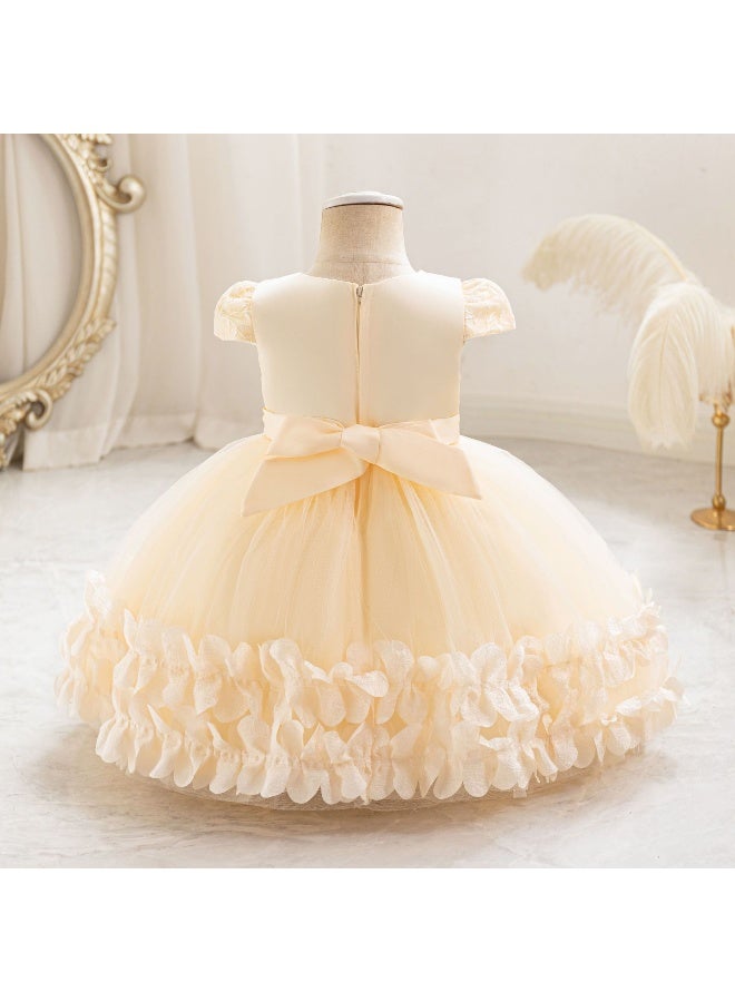 Children's Performance Gown Lace Princess Skirt Festival Puffy Skirt Tulle Skirt First Birthday Gown Performanc - Image 3