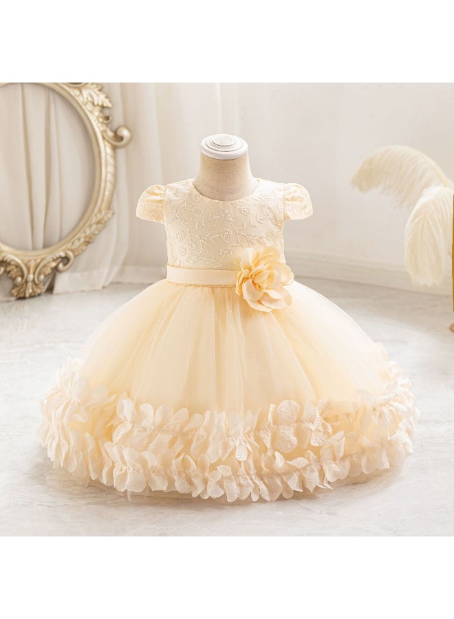 Children's Performance Gown Lace Princess Skirt Festival Puffy Skirt Tulle Skirt First Birthday Gown Performanc - Image 1
