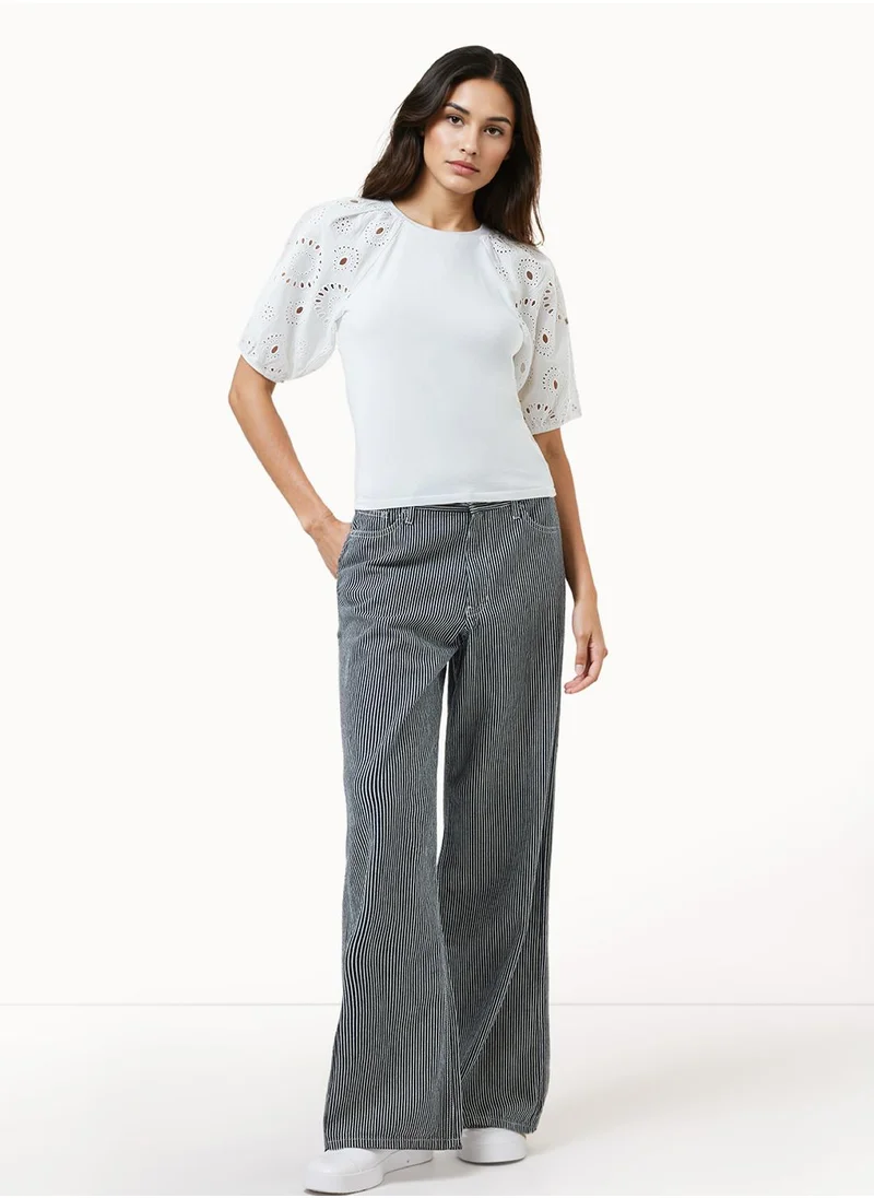 فرنش كونكشن Regular Cotton Blend Crew Neck T-Shirt