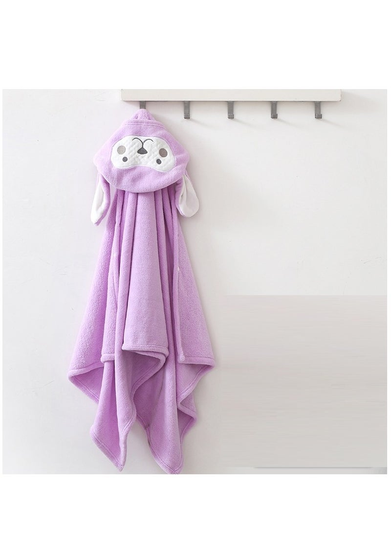 1-Piece Cartoon Purple Monkey Baby Blanket - Image 1