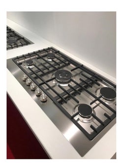 MASTERgas Flat gas hob 90cm 5 burners cast iron pan support   auto ignition 1 triple ring burner   front knob Made in Italy  - Image 2