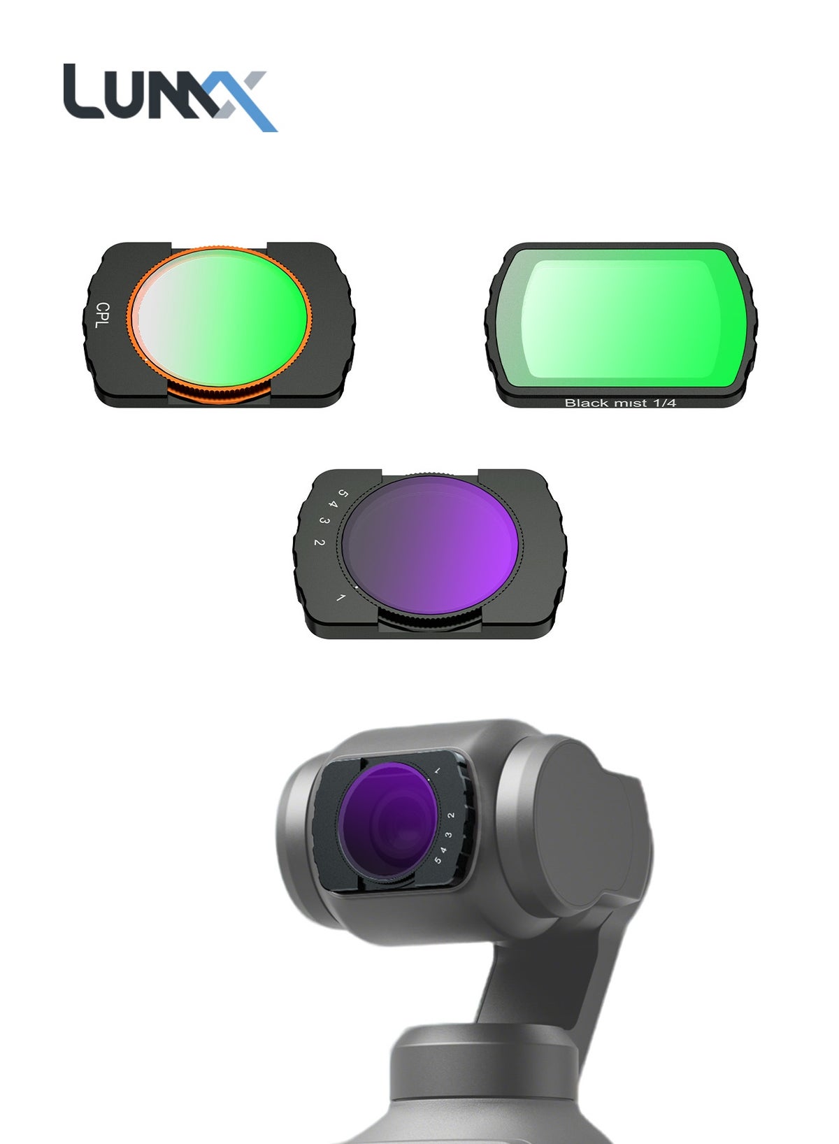 لوموكس Lumox 3-in-1 Magnetic Camera Filter Kit For Dji Osmo Pocket 3