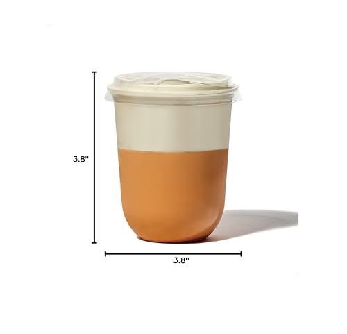 TOSSWARE NATURAL Flat Sip Lid Set of 50 - Plant Based 96mm Lids for Cold Cups - Plastic Alternative Straw Lid - Clear - Only Compatible With TOSSWARE NATURAL 10  12  16  20 & 24oz Cups - Image 3