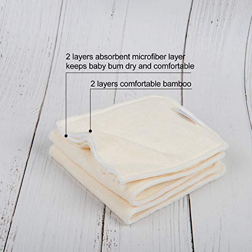 ALVABABY 12PCS Cloth Diaper Inserts - 4-Layer Super Soft Inserts for Diapers and Covers - Image 3