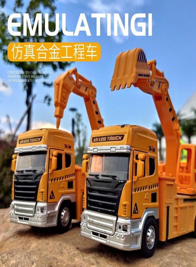 DEOXY Pack of 1 Diecast Alloy Construction Crane and Dumper Transport Truck Toy Set with Frionction Powered Educational Building Toys for Toddlers, Boys & Girls (Sent Any 1 Design) - Image 2