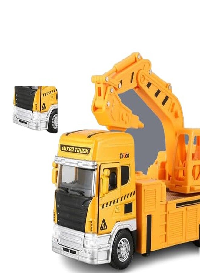 DEOXY Pack of 1 Diecast Alloy Construction Crane and Dumper Transport Truck Toy Set with Frionction Powered Educational Building Toys for Toddlers, Boys & Girls (Sent Any 1 Design) - Image 1