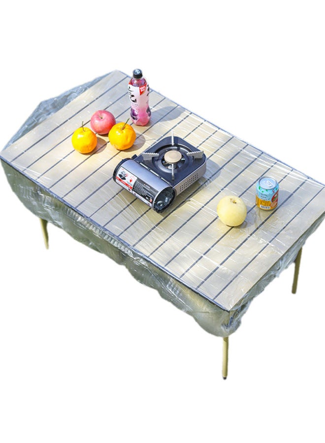 Factory Direct Batch Camping Special One-time Bundle Tablecloth Windproof Waterproof Wash-free Household Outdoor Picnic Table-Color:Transparent (10 Pieces/bag)-Specifications:Fit [length 63 * Width 60CM] Picnic Table  - Image 5