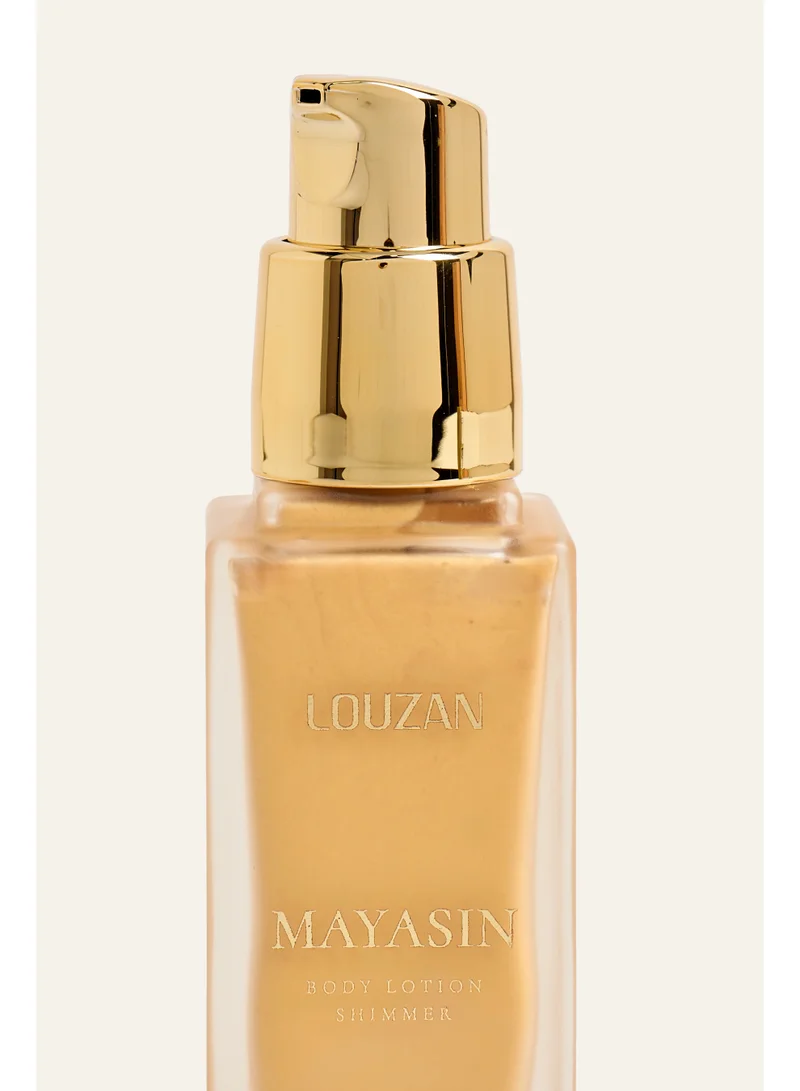 Louzan  Louzan Mayasin Shimmer 30ml – Sparkling Body Shimmer with Turkish Rose, Praline & Vanilla for Women | Best Price UAE