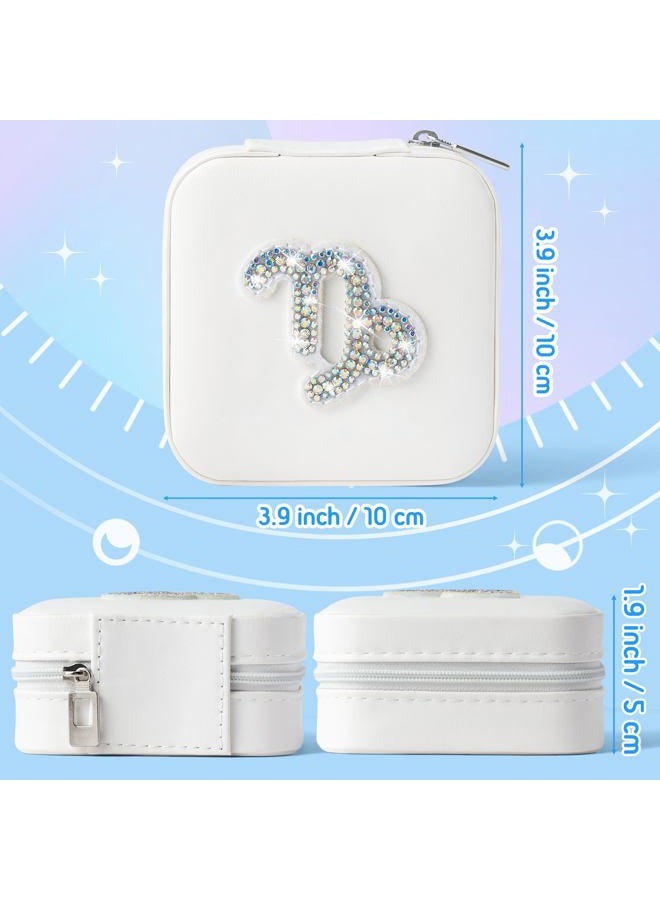 K1tpde Capricorn Zodiac Travel Jewelry Case for Women Vacation Travel Accessories for Women Small Zodiac Travel Jewelry Case for Ring Earring Pendant Necklace Bracelet Organizer Gifts for Mom Lover - Image 2