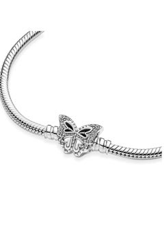 PANDORA PANDORA Moments butterfly clasp snake chain bracelet in sterling silver  - Image 4