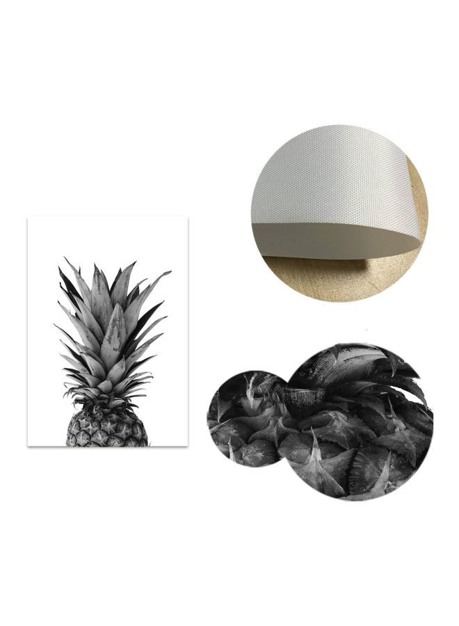 NIBEMINENT Decorative Pineapple Wall Painting Grey/White 21x30centimeter - Image 2