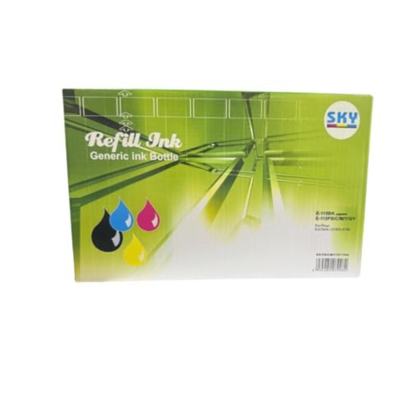 EcoTank L8160 L8180 compatible 6-color pigment ink set: black, black, cyan, magenta, yellow, grey for high-yield printing - Image 3