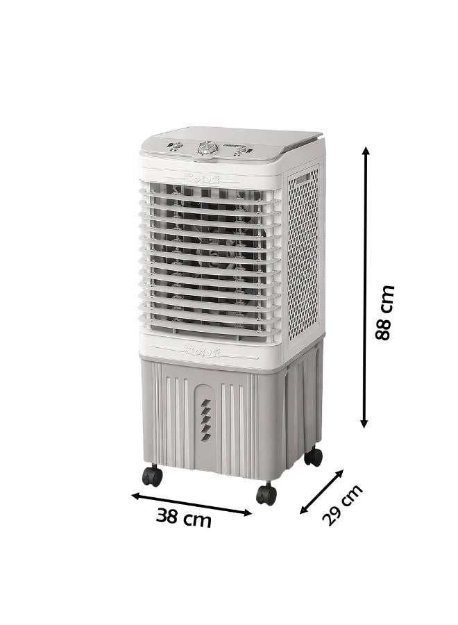 Cady One Portable desert air cooler with a 20-liter water tank and 80 watts of power. This portable air cooler features 3 different air speeds, wheels, and highly efficient air distribution vents. - Image 2
