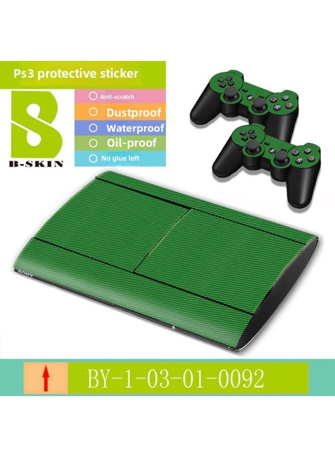 General And PS3 Slim4000 Game Machine Fashion Carbon Fiber Protective Film Personalized Pictures-Color:Green  - Image 1