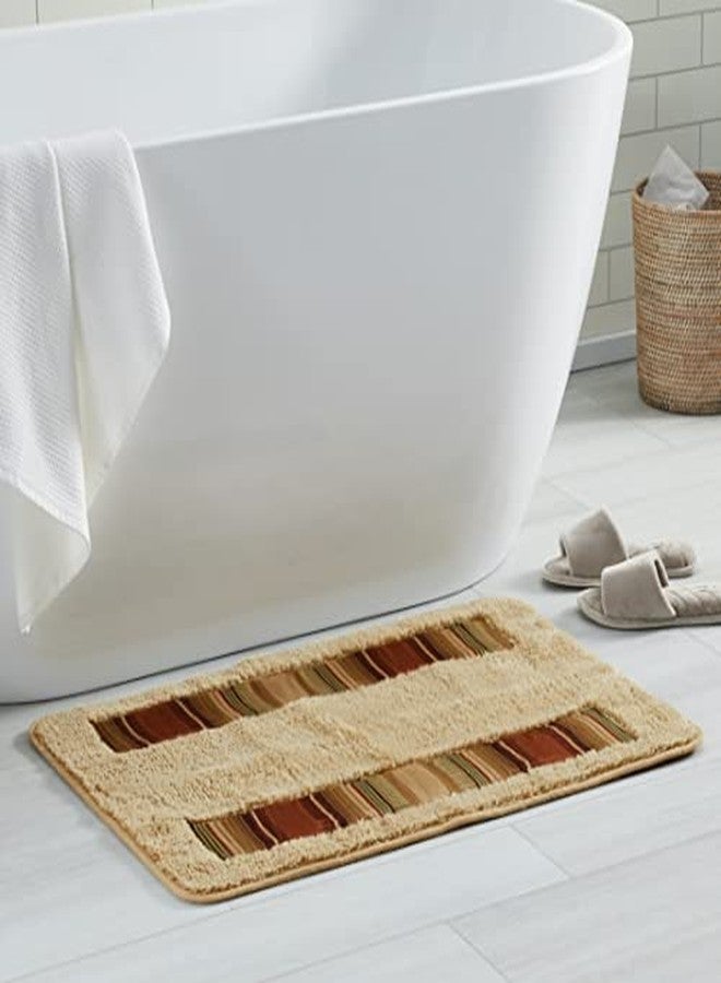 Popular Bath Contempo Modern Bathroom Rug Classic Luxury Bath Rug Contemporary Decor Beautiful Shower Mat Unique Design Stylish Washable Bathroom Rug Striped Bath Rug Bath Shower Tub Décor - Image 5
