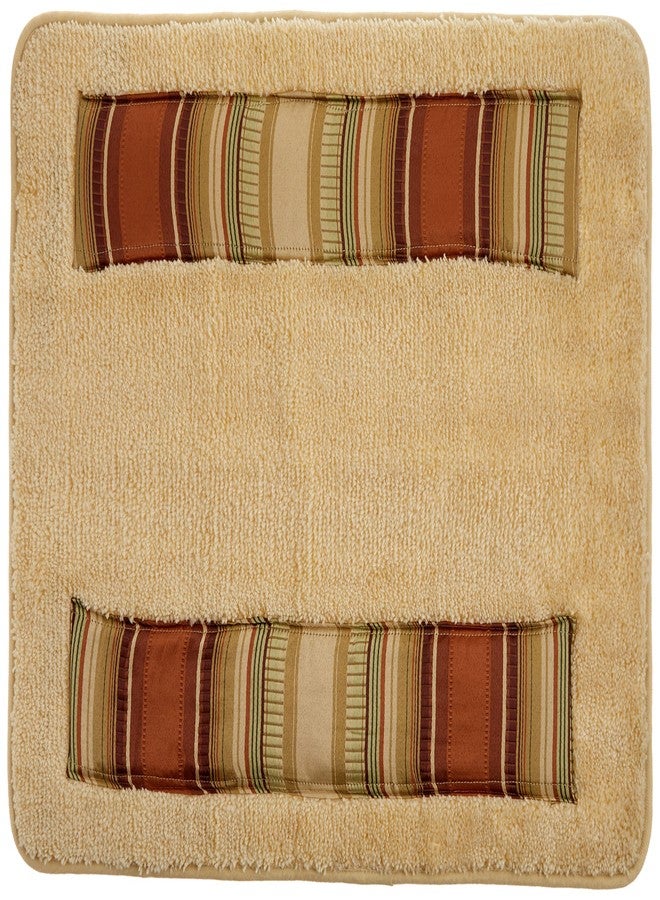 Popular Bath Contempo Modern Bathroom Rug Classic Luxury Bath Rug Contemporary Decor Beautiful Shower Mat Unique Design Stylish Washable Bathroom Rug Striped Bath Rug Bath Shower Tub Décor - Image 1