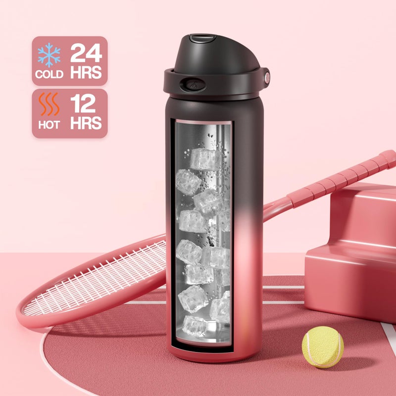 POWCAN 32 oz Stainless Steel Water Bottle: 2-in-1 Push-Button Spout & Quick-Flip Straw Lid, Leakproof, Keep Cold 24Hrs, BPA-Free, Insulated Water Bottle for Sports, School, Travel, Gym, Gift (Queen) - Image 3