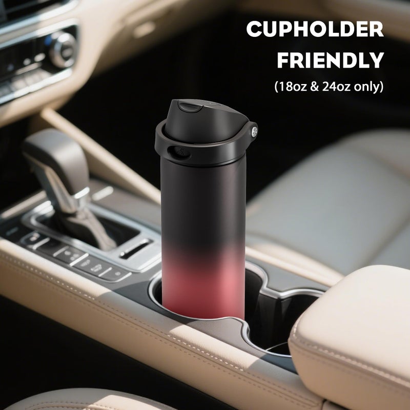 POWCAN 32 oz Stainless Steel Water Bottle: 2-in-1 Push-Button Spout & Quick-Flip Straw Lid, Leakproof, Keep Cold 24Hrs, BPA-Free, Insulated Water Bottle for Sports, School, Travel, Gym, Gift (Queen) - Image 5