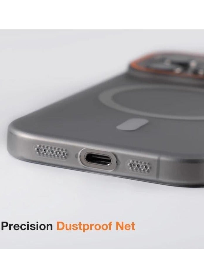 جراب خلفي أنيق غير لامع ملون مع دعم MagSafe لهاتف Apple iPhone 16pro max باللون الأسود - Image 3