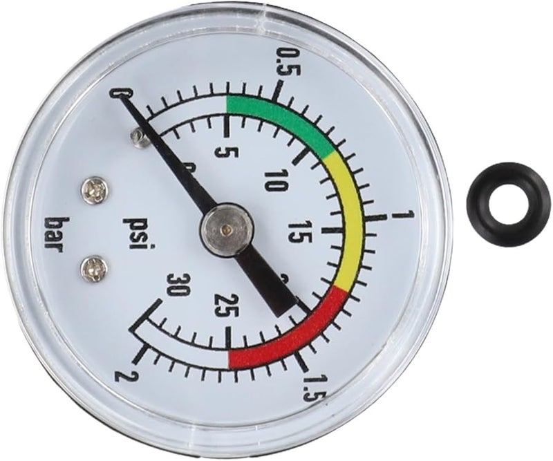 Stainless Steel Pressure Gauge Dual Scale PSI and Bar with O Ring Easy Install Bracket - Image 1