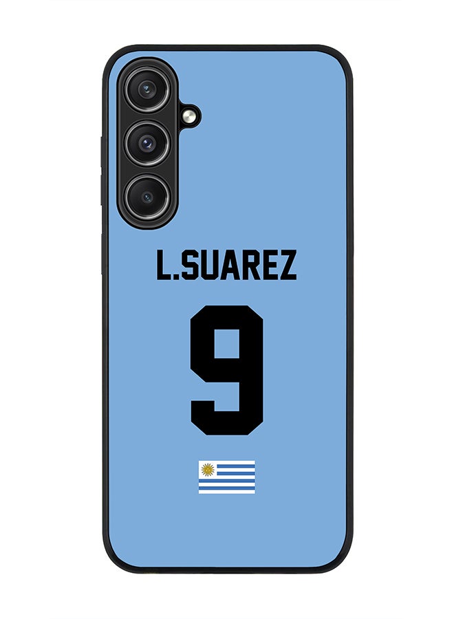 Stylizedd Rugged Black Edge case for Samsung Galaxy S23 FE, Custom Slim fit Thin Phone Case Cover - Football Team - Uruguay , Player Name - L.Suarez - Image 1