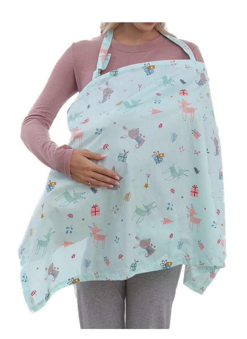 Cotton Nursing Cover, Large Breastfeeding Cover, 360° Coverage, Chemical-Free, Green Breastfeeding Apron Full Privacy Breastfeeding Scarf for Nursing Newborn - Image 1