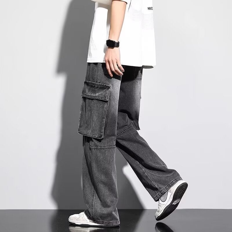 Unisex Classic Denim Jeans Loose Fit Daily Outdoor Wear - Image 3