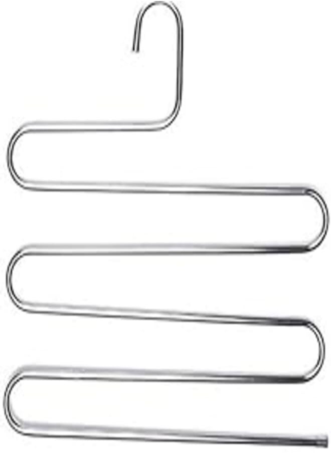 OR - Pants Hangers S-Shape Trousers Hangers Stainless Steel Clothes Hangers Closet Space Saving for Pants Jeans Scarf Hanging Silver - Image 1