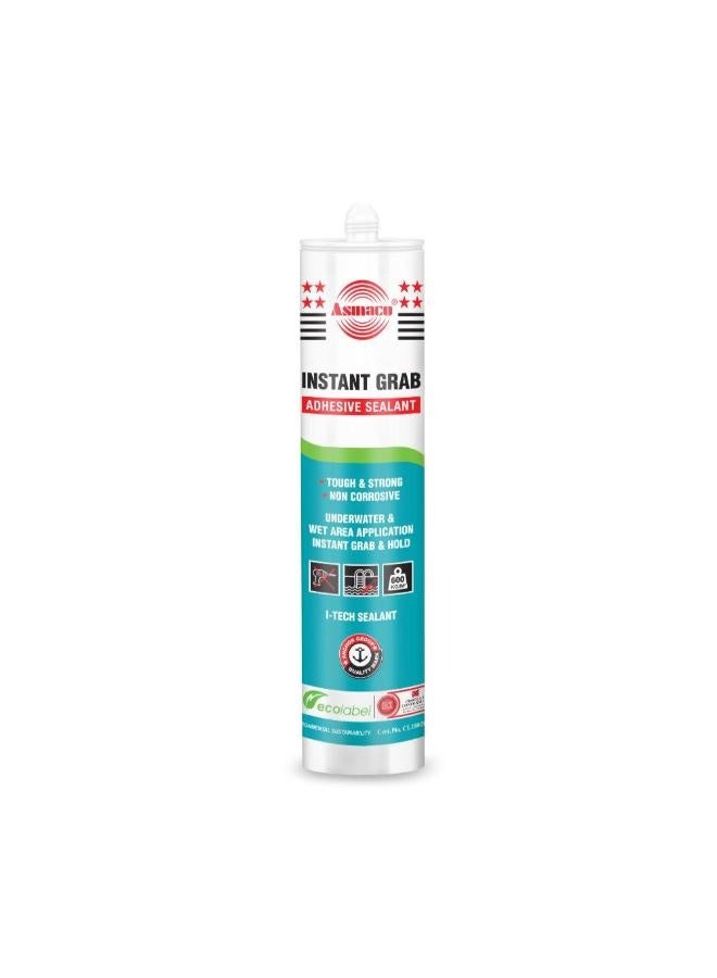 Asmaco Instantgrab Adhesive Sealant - White - 280 Ml - Set of 01