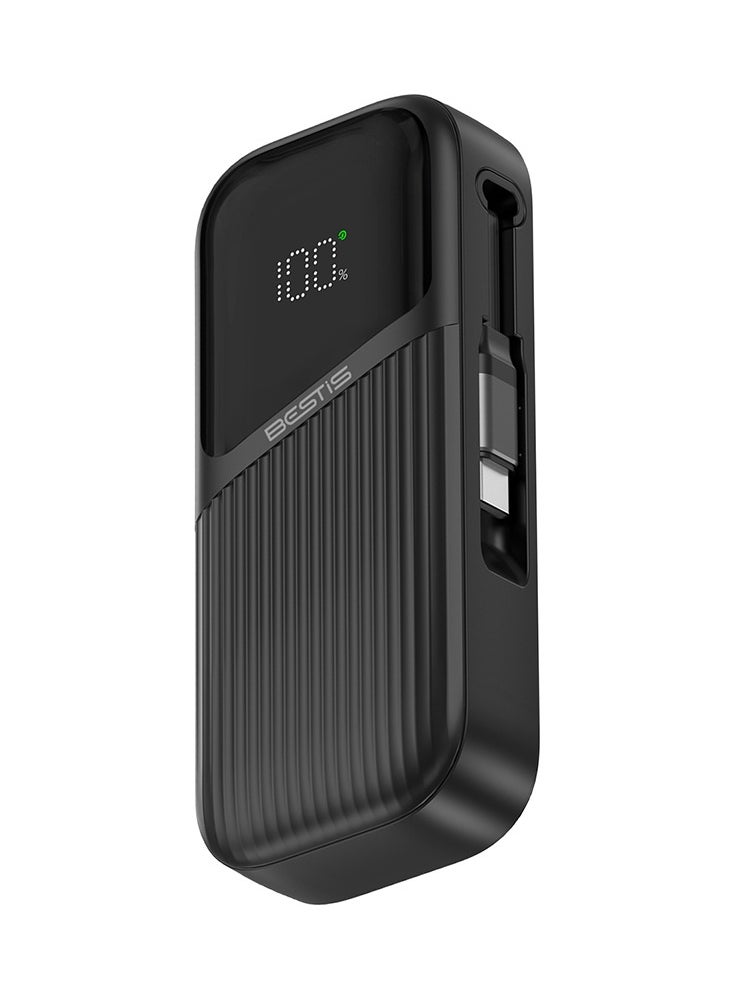 BESTIS - Power Bank, 10,000mAh 22.5W Fast Charging, Compact Battery Pack with 60cm Retractable USB-C Cable, Compatible with Type-C Devices - Image 1