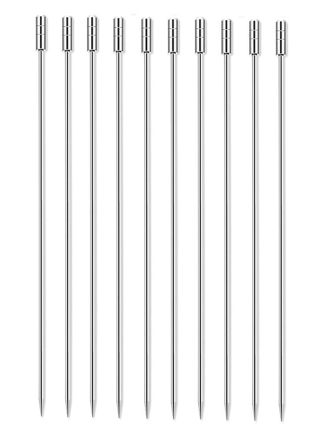 SZLFSX 15 Pieces Stainless Steel Cocktail Picks Cylindrical Metal Martini Picks 4.3 inch Silver - Image 1