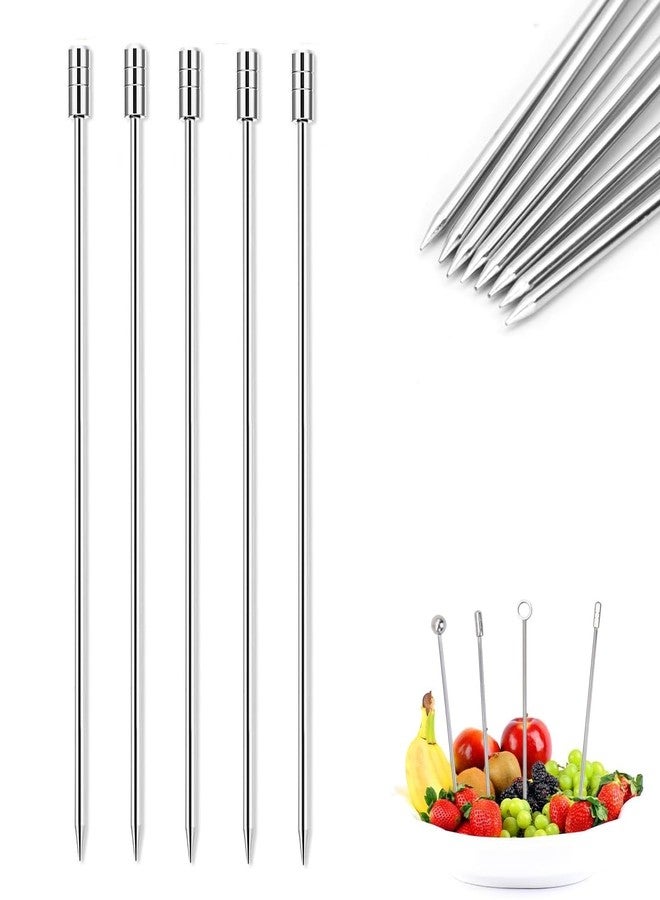 SZLFSX 15 Pieces Stainless Steel Cocktail Picks Cylindrical Metal Martini Picks 4.3 inch Silver - Image 5