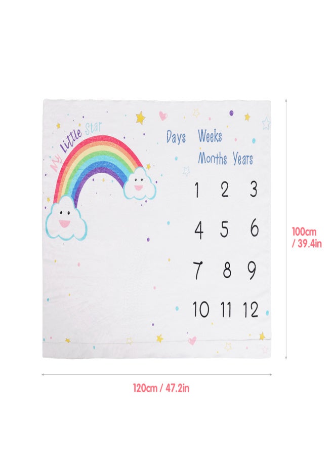 Baby Monthly Milestone Blanket Soft Flannel Blankets Photo Picture Prop Background Baby Birthday Gifts 47 * 39in for Newborn Infants Toddlers - Image 3