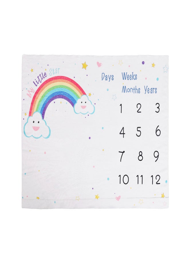 Baby Monthly Milestone Blanket Soft Flannel Blankets Photo Picture Prop Background Baby Birthday Gifts 47 * 39in for Newborn Infants Toddlers - Image 1
