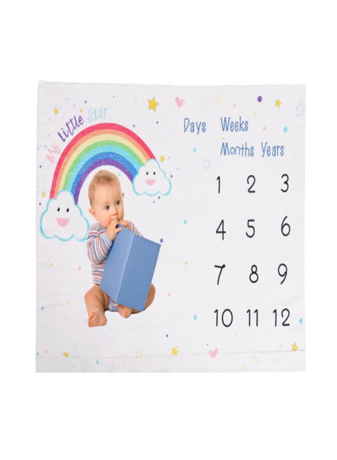 Baby Monthly Milestone Blanket Soft Flannel Blankets Photo Picture Prop Background Baby Birthday Gifts 47 * 39in for Newborn Infants Toddlers - Image 2