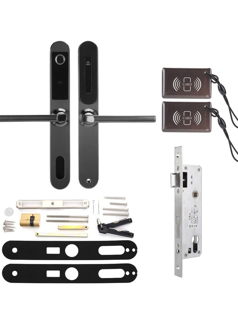 GGOOT Smart Door Lock, Electronic Unlock Induction Lock, Support Card Fingerprint Password Key Unlock, Virtual Password Function, Left Opening Design for Aluminum Doors, Framed Glass Doors - Image 1