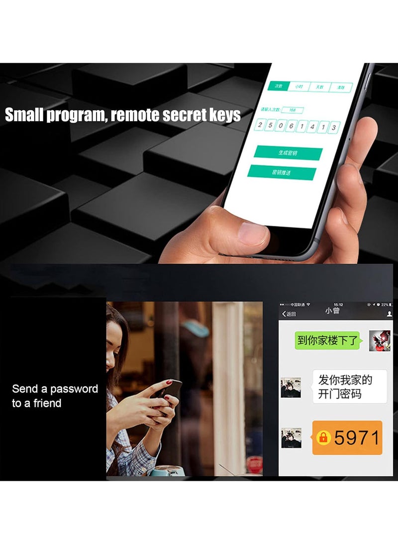 GGOOT Smart Door Lock, Electronic Unlock Induction Lock, Support Card Fingerprint Password Key Unlock, Virtual Password Function, Left Opening Design for Aluminum Doors, Framed Glass Doors - Image 5