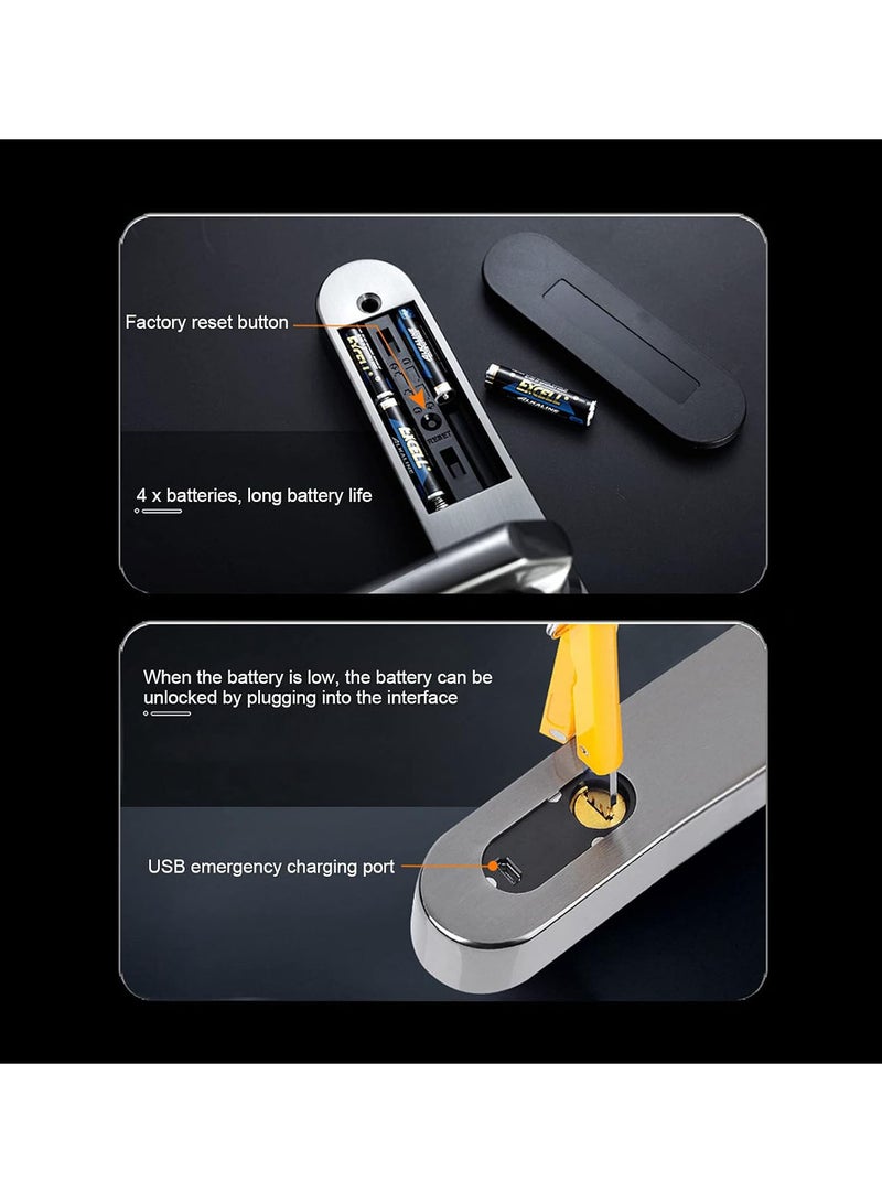 GGOOT Smart Door Lock, Electronic Unlock Induction Lock, Support Card Fingerprint Password Key Unlock, Virtual Password Function, Left Opening Design for Aluminum Doors, Framed Glass Doors - Image 3