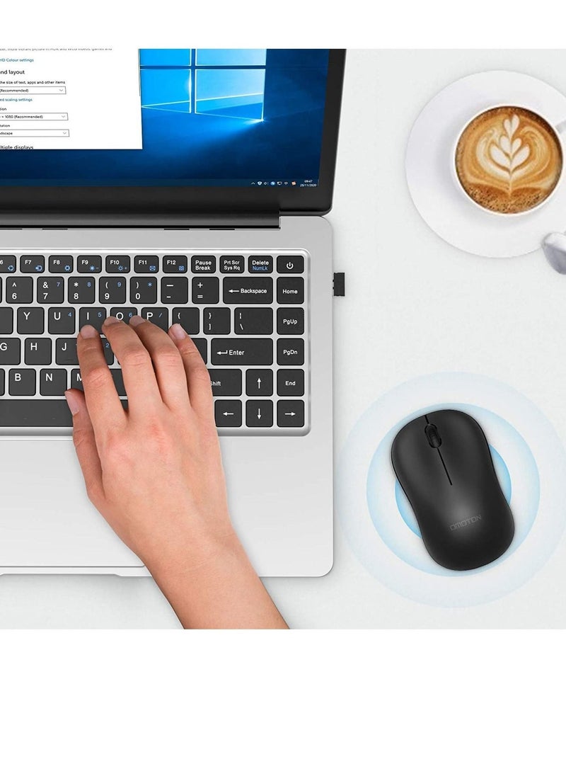 Wireless Mouse, 2.4G Wireless Computer Mouse with Nano Receiver for PC, Laptop, Computer, Desktop with Windows XP/7/8/10/Vista, Black  - Image 2