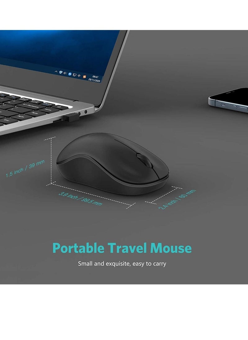 Wireless Mouse, 2.4G Wireless Computer Mouse with Nano Receiver for PC, Laptop, Computer, Desktop with Windows XP/7/8/10/Vista, Black  - Image 5