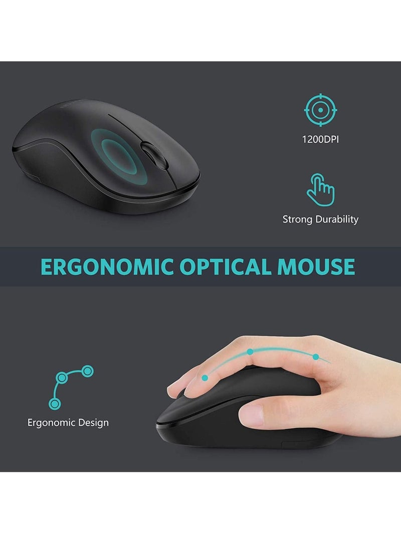Wireless Mouse, 2.4G Wireless Computer Mouse with Nano Receiver for PC, Laptop, Computer, Desktop with Windows XP/7/8/10/Vista, Black  - Image 4