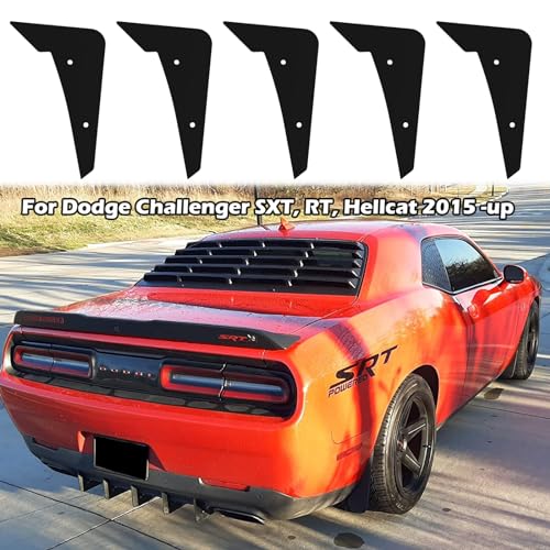 Sunluway Rear Diffuser 5 Fins V3 Set for Dodge Challenger 2015-2024 Stock Rear Bumper, Black Rear Bumper Diffuser Shark Fin - Image 2