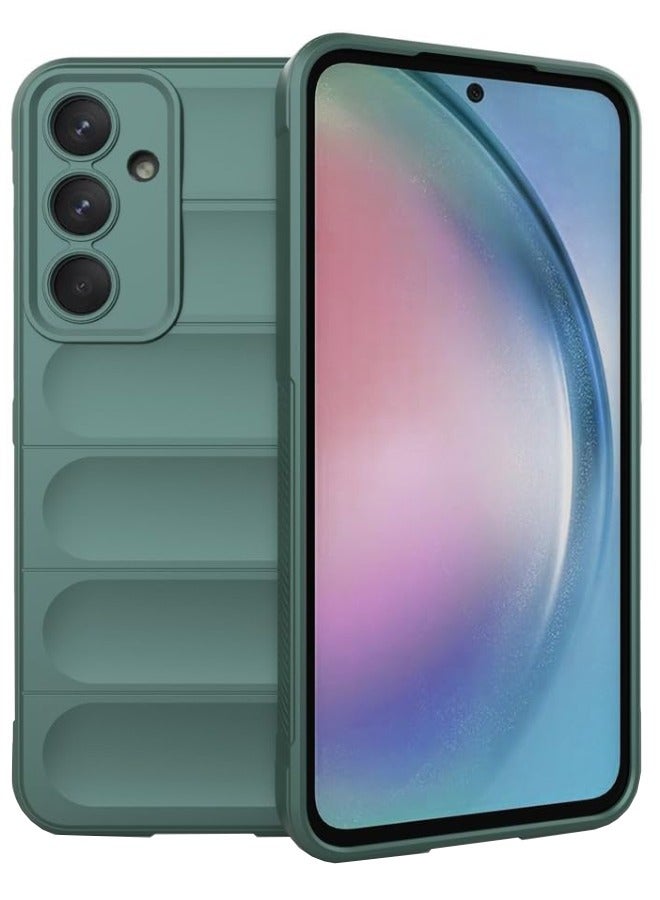 Samsung Galaxy A-55 Back Cover, Creative TPU Protective Case for Galaxy A-55, Anti-Fall and Shockproof Skin Feel Case Cover for Samsung A-55 5G 2024, Green