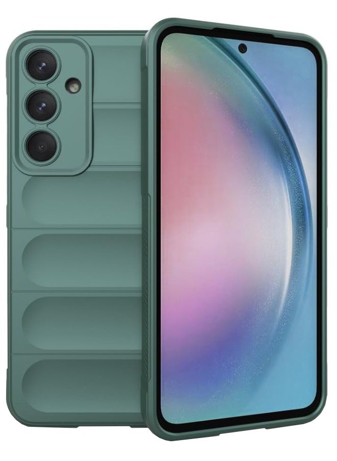 Generic Samsung Galaxy A-55 Back Cover, Creative TPU Protective Case for Galaxy A-55, Anti-Fall and Shockproof Skin Feel Case Cover for Samsung A-55 5G 2024, Green  - Image 1