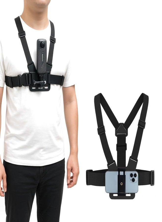 Hiffin Mobile Phone Chest Strap Mount Go Pro Chest Harness Holder for VLOG/POV Compatible with All Cell Phones and Go Pro Hero 9, 8, 7, 6, 5,OSMO Action, AKASO and Other Action Camera - Image 1