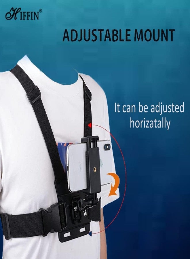 Hiffin Mobile Phone Chest Strap Mount Go Pro Chest Harness Holder for VLOG/POV Compatible with All Cell Phones and Go Pro Hero 9, 8, 7, 6, 5,OSMO Action, AKASO and Other Action Camera - Image 2