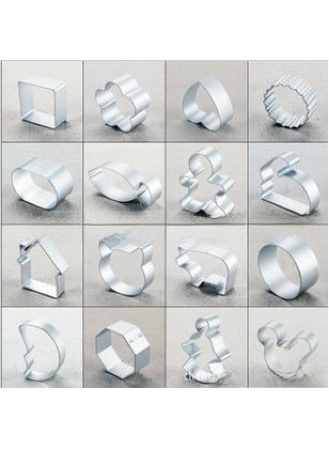 Aluminum Alloy Cartoon Cake Mold Cookie Cutter Fruit Slicer Mousse Ring Baking Tools Set 10-Specifications:F49 Socks-Color:Silver - Image 2