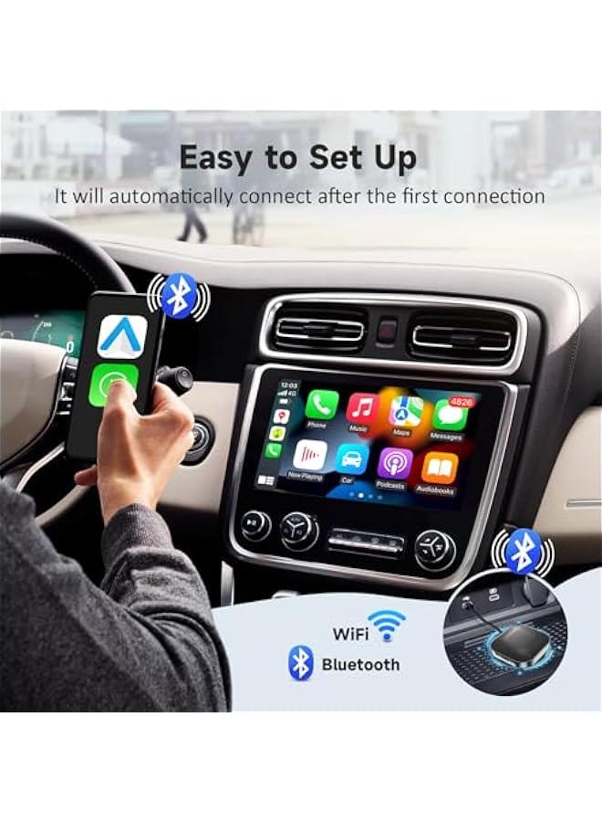 أنكوفو 2 in 1 CarPlay Dongle,Convert Wried to Wireless,Wireless CarPlay Adapter&Wireless Android Auto Adapter, Connection Plug & Play Easy Setup Online Update,for Factory Wired Cars After 2016 - Image 4