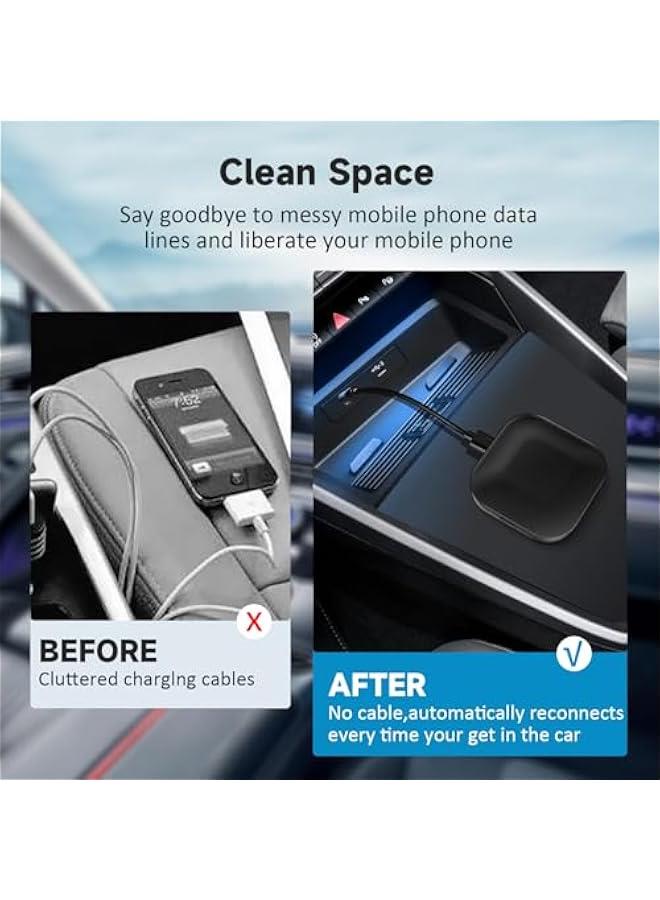 أنكوفو 2 in 1 CarPlay Dongle,Convert Wried to Wireless,Wireless CarPlay Adapter&Wireless Android Auto Adapter, Connection Plug & Play Easy Setup Online Update,for Factory Wired Cars After 2016 - Image 5