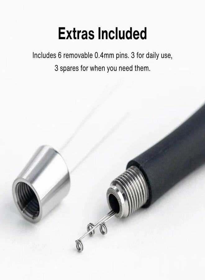 Crema Coffee Products Weiss Distribution Technique (WDT) Tool | Even Coffee Ground Distribution for Better Extraction | Stainless Steel with Silicone Grip | Includes 6 Pins & Storage Vault | Black - Image 3